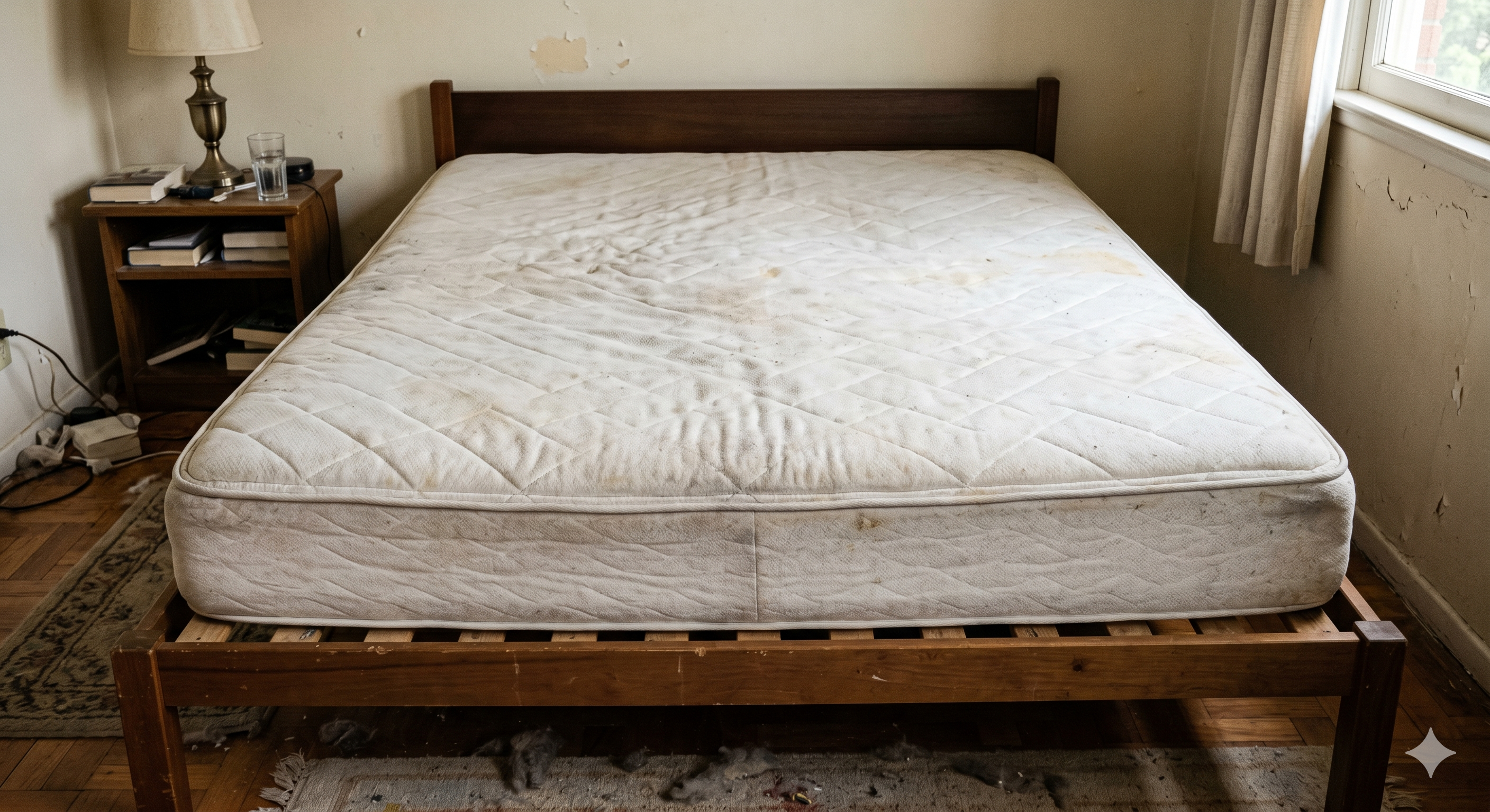 Mattress before cleaning